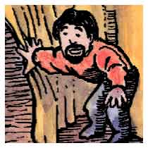 Detalle de una viñeta en acrílico de la página 1.