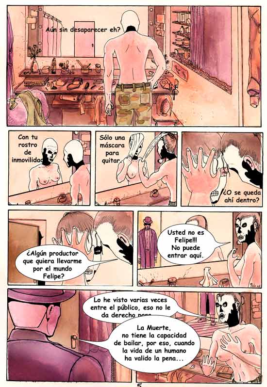 Viñetas donde se reflejan a una bailarina a la que le empiezan a ocurrir situaciones extrañas.