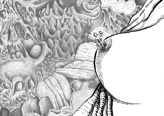 Detalle del collage digital de dibujos a lápiz 05.